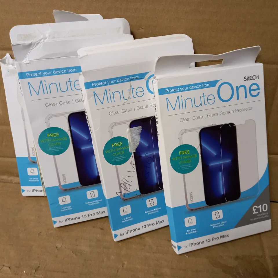 LOT OF 4 MINUTE ONE CLEAR CASES FOR IPHONE 13 PRO MAX