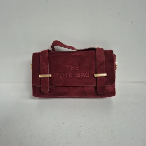 VELVET BURGUNDY TOTE BAG (THE TOTE BAG) – GOLD HARDWARE