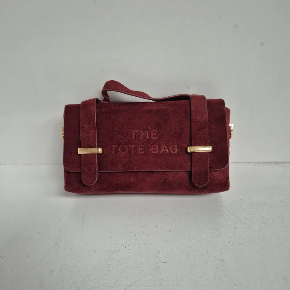 VELVET BURGUNDY TOTE BAG (THE TOTE BAG) – GOLD HARDWARE