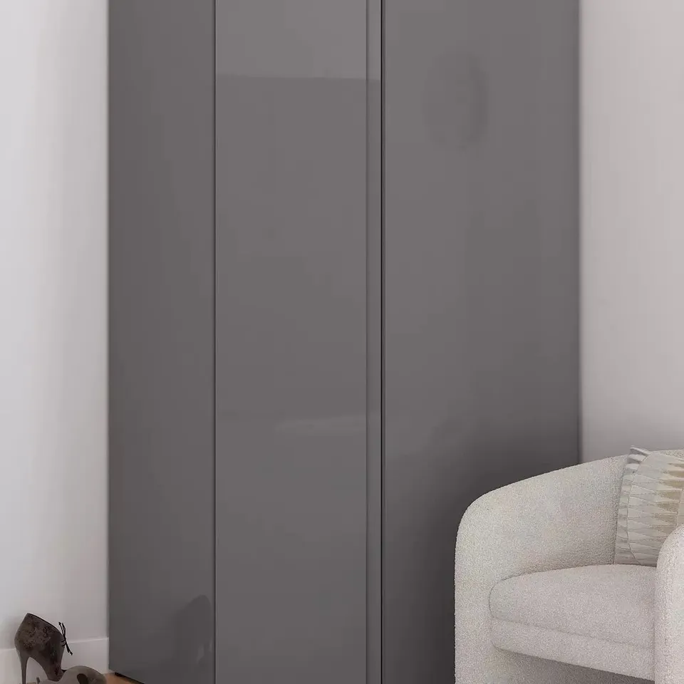 BOXED LAYTON GLOSS CORNER WARDROBE - GREY (3 BOXES) RRP £299