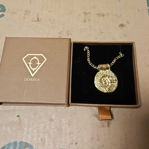 BOXED DORSYA GOLD TONE NECKLACE WITH ARIES THEMED PENDANT