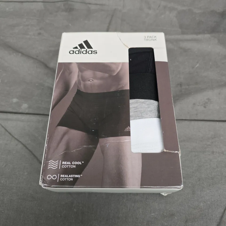 ADIDAS 3-PACK MEN’S TRUNK UNDERWEAR – COTTON-SIZE L