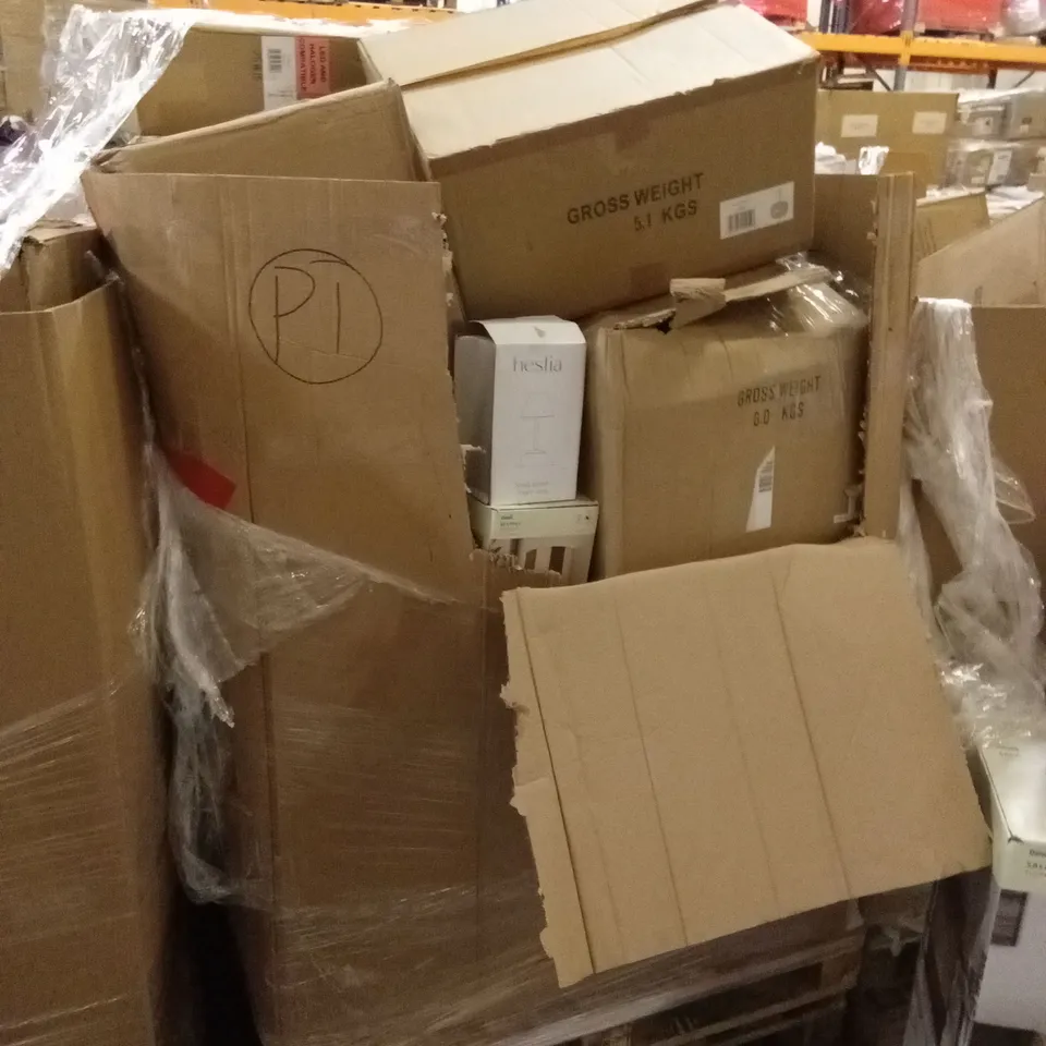 PALLET TO CONTAIN A LARGE QUANTITY OF DESIGNER HOME LIGHTING GOODS AND PRODUCTS 