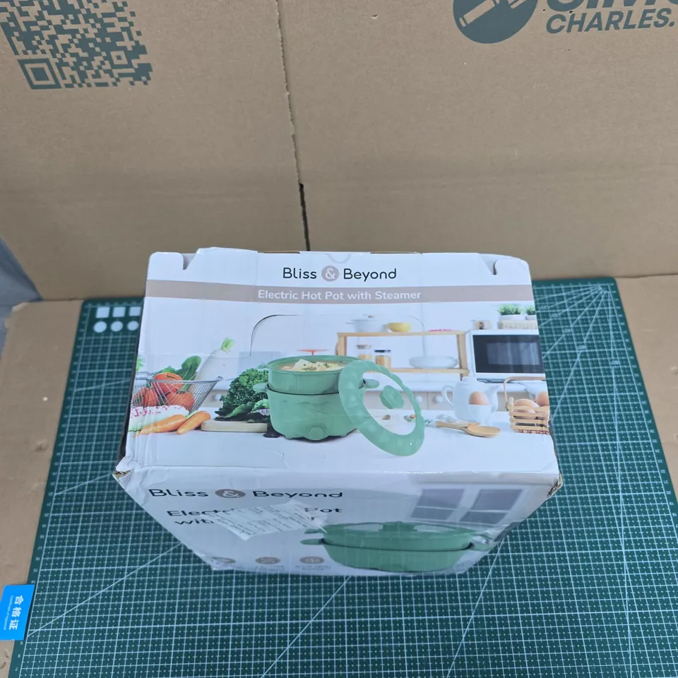 BLISS & BEYOND ELECTRIC HOT POT WITH STEAMER – BOXED