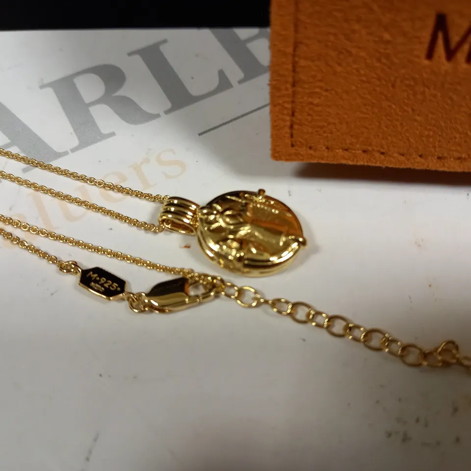 BOXED MISSOMA GOLD LOCKET NECKLACE - M.925 STAMP