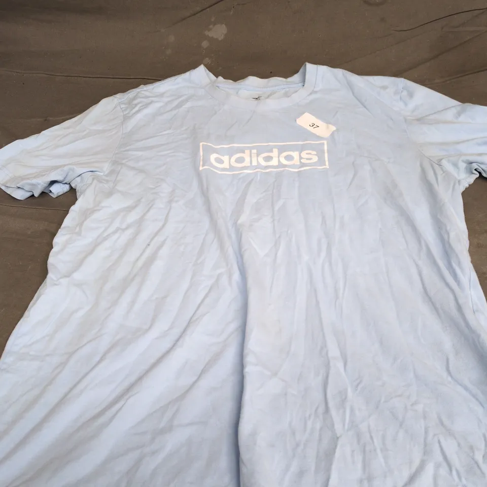 ADIDAS LIGHT BLUE LOGO TEE SIZE XL 