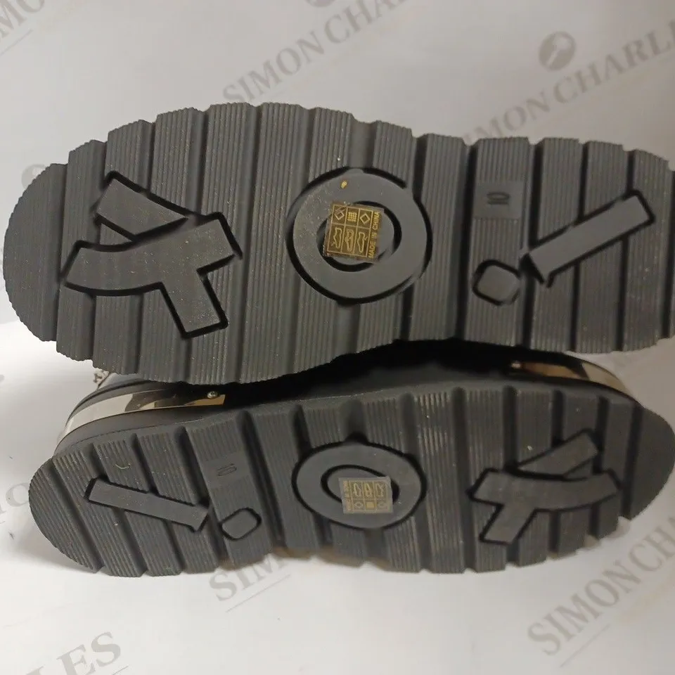 KOI VEGAN BORIN MEN'S HARDWARE PLATFORM BOOTS - SIZE 10