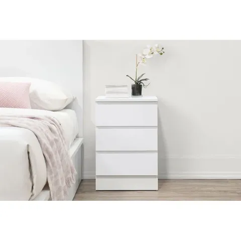 BOXED MARQITA 3 DRAWER BEDSIDE TABLE