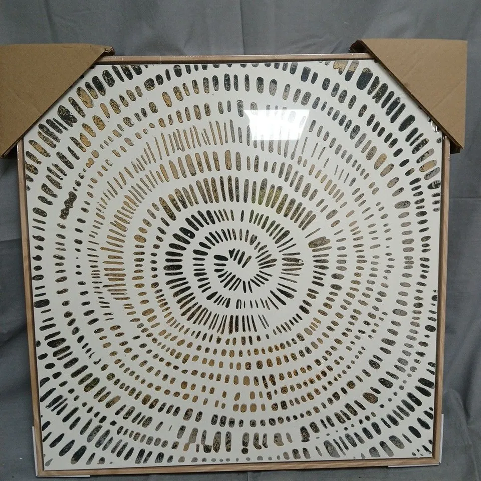 HAND PAINTED SPIRAL DASH CAPPED CANVAS ART