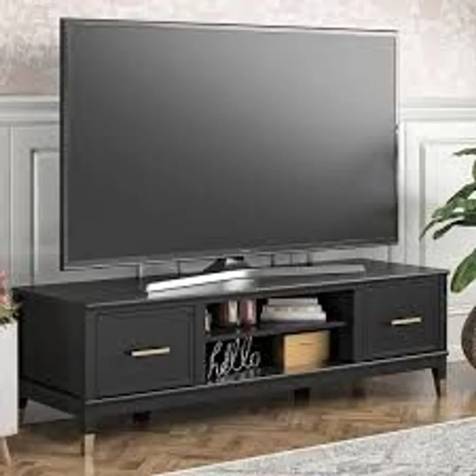 BOXED TV CABINET WESTERLEIGH TV STAND BLACK FOR TVS UP TO 65 INCH (1 BOX)