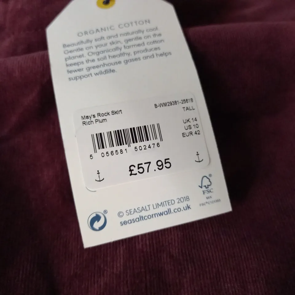 SEASALT CORNWALL PLUM SKIRT - UK 14