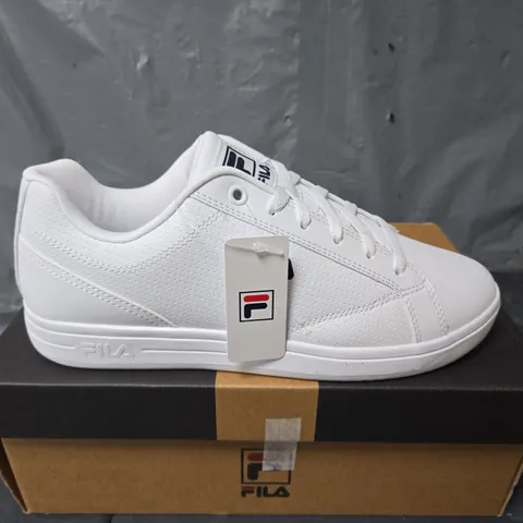 BOXED PAIR OF FILA CAMALFI TRAINERS IN WHITE - UK 7