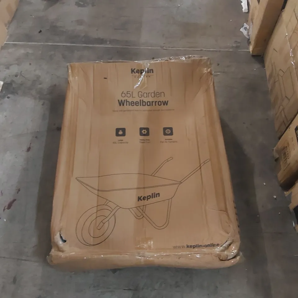 BOXED KEPLIN 65L GARDEN WHEELBARROW 