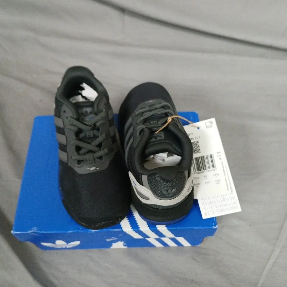 BOXED ADIDAS ZX RS EL I TRAINERS IN BLACK/GREY, UK 8K