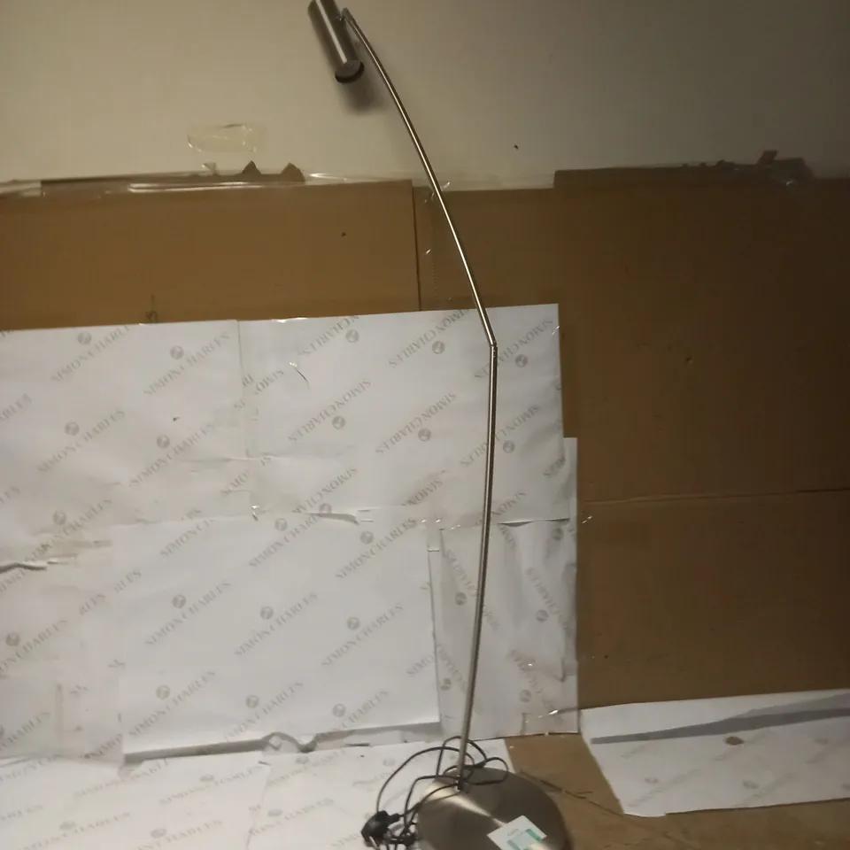 JOHN LEWIS OLIVER SATIN NICKEL FLOOR LAMP - COLLECTION ONLY 
