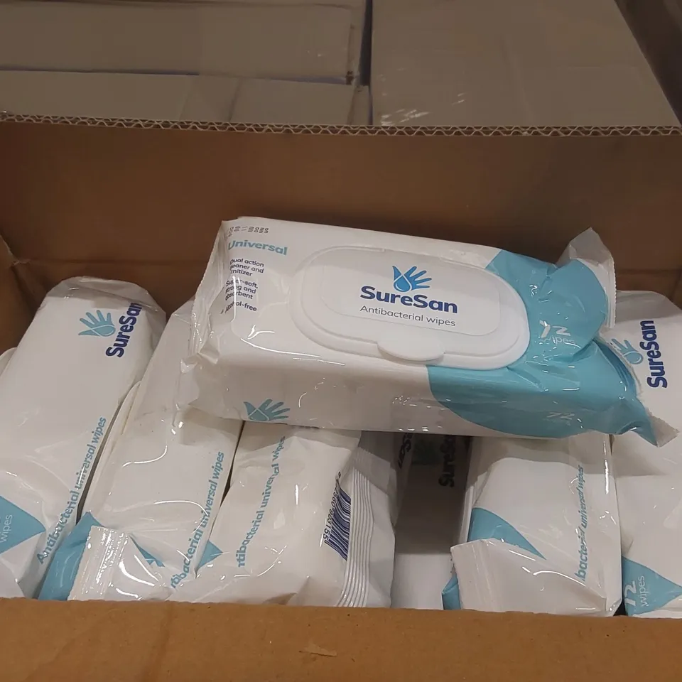 PALLET CONTAINING APPROXIMATELY 32x BOXES OF 24x 72PCS SURESAN ANTIBACTERIAL WIPES