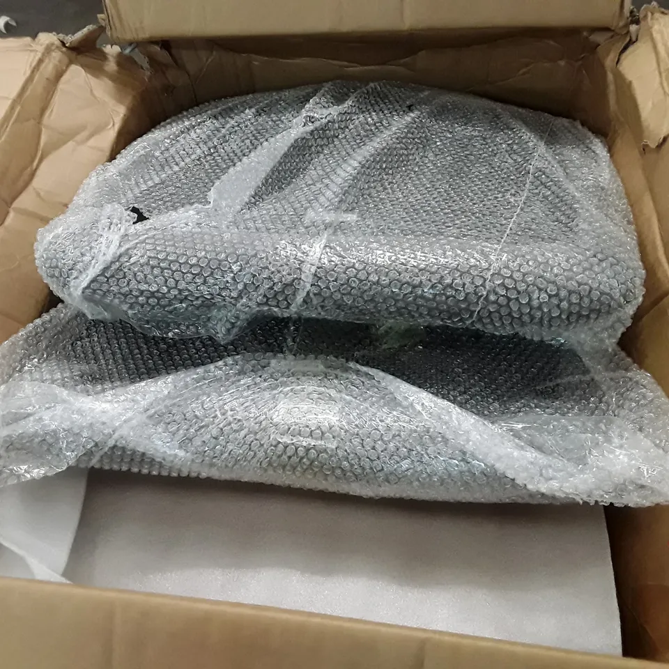 BOXED SET OF 2 GREY FABRIC DINING CHAIRS