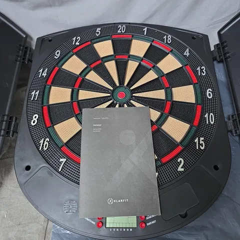 KLARFIT ELECTRONIC DARTBOARD WITH MANUAL. BOXED