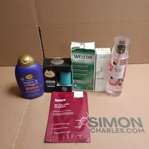 APPROXIMATEY 20 ASSORTED HEALTH AND BEAUTY PRODUCTS TO INCLUDE - ROSE & CO FRAGRANCE MIST - WELEDA REVIVING BATH MILK AND HAIR STYLING POWDER