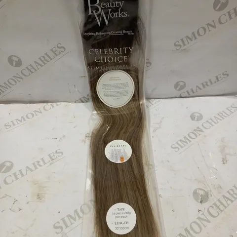 BEAUTY WORKS CELEBRITY CHOICE SLIMLINE TAPE EXTENSIONS - 20" WALNUT