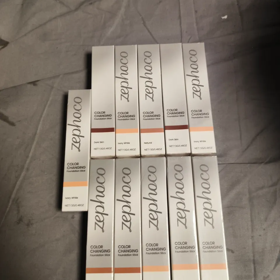 APPROXIMATELY 11 SEALED ZEPHOCO COLOUR CHANGING FOUNDATIONS - VARIOUS SHADES