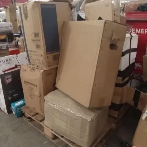 PALLET OF ASSORTED INCOMPLETE OR DAMAGED HOUSEHOLD GOODS AND PRODUCTS TO INCLUDE; DEHUMIDIFIERS, HOT TUB JETS, ETC