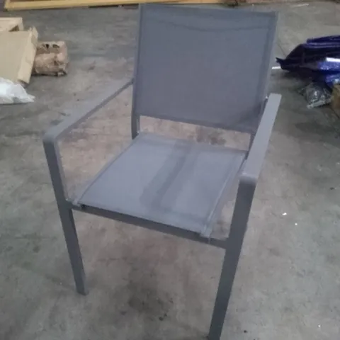 GREY METAL GARDEN ARMCHAIR