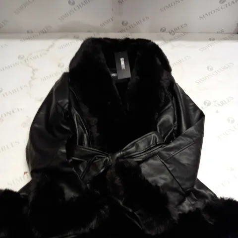 GLAM DOLL FAUX LEATHER COAT - SIZE SMALL