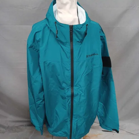 BAERSKIN RAIN JACKET IN DARK TEAL SIZE XL