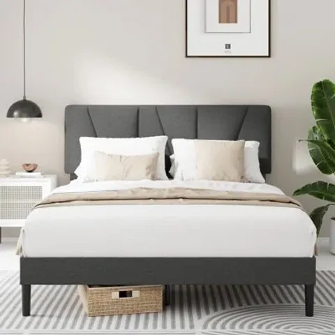 BOXED BEDA UPHOLSTERED MODERN BED FRAME - DOUBLE (1 BOX)