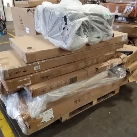 PALLET OF ASSORTED INCOMPLETE DESIGNER FURNITURE PARTS AND PIECES 
