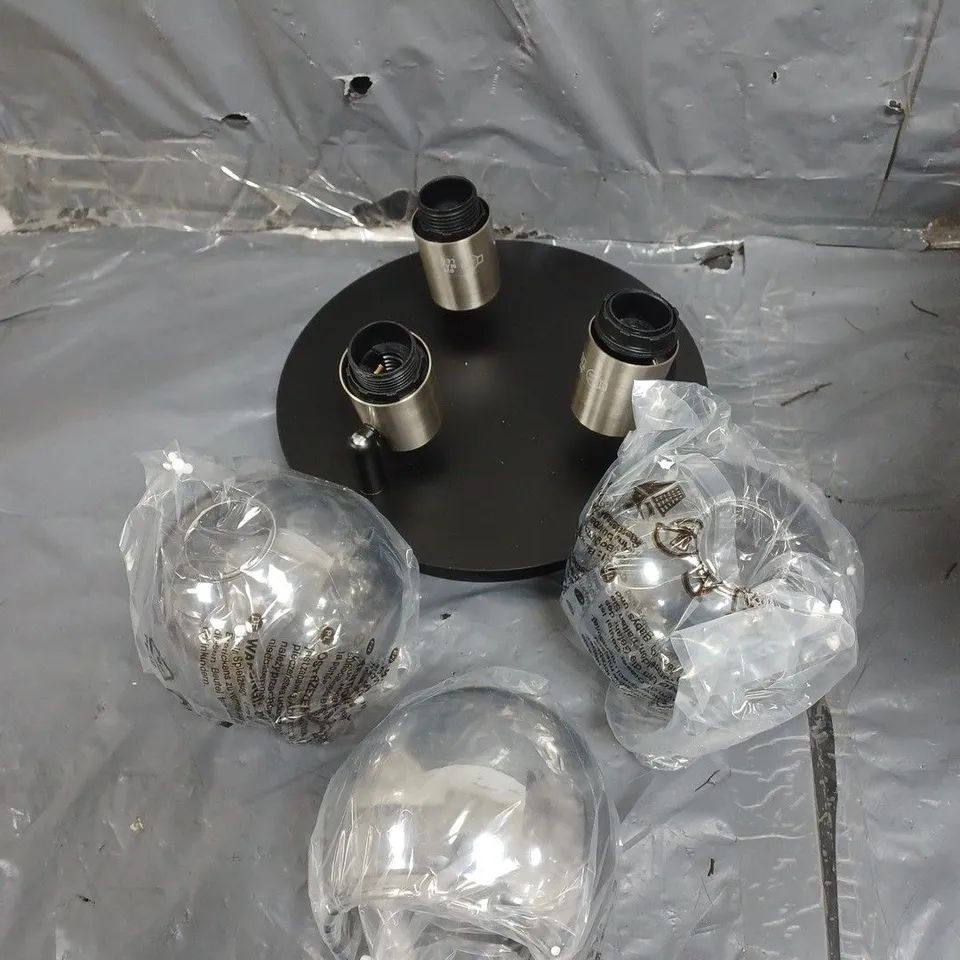 IN LIGHT 3 FLUSH BLACKSTAIN NICKEL CEILING LIGHT