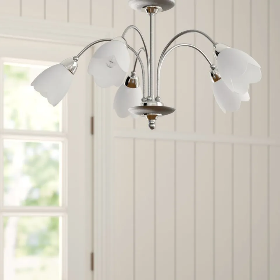 BOXED RAINE 5 LIGHT SHADED CHANDELIER 
