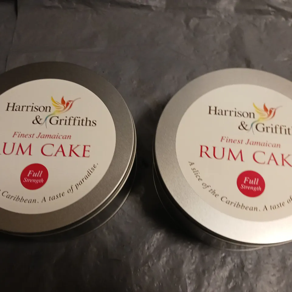 LOT OF 2 HARRISON & GRIFFITHS FINEST JAMAICAN RUM CAKE 