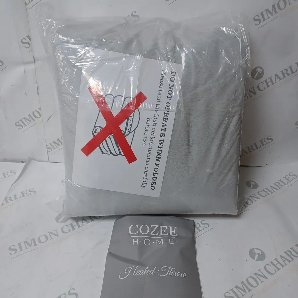 BOXED COZEE HOME HEATED BLANKET - GREY