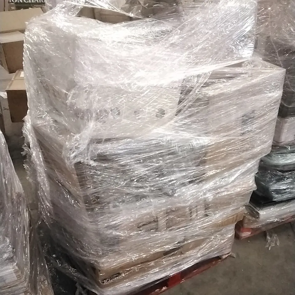 PALLET OF ASSORTED HOUSEHOLD GOODS AND PRODUCTS TO INCLUDE; FANS, AIR FRYERS, DOG CAGE, COOLERS ETC