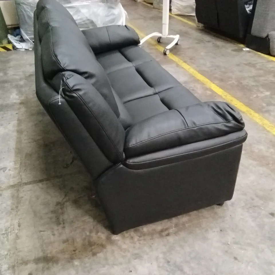 ALBION LUXURY FAUX LEATHER HIGH BACK 3 SEATER SOFA RRP £599