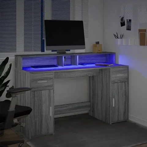 BOXED RECTANGULAR COMPUTER DESK - GREY (1 BOX)