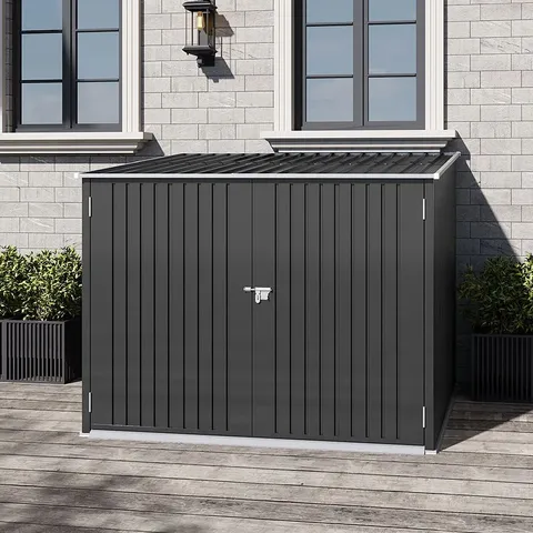 BOXED MARJORIE 6 FT. W X 7 FT. D METAL PENT STORAGE SHED (2 BOXES)