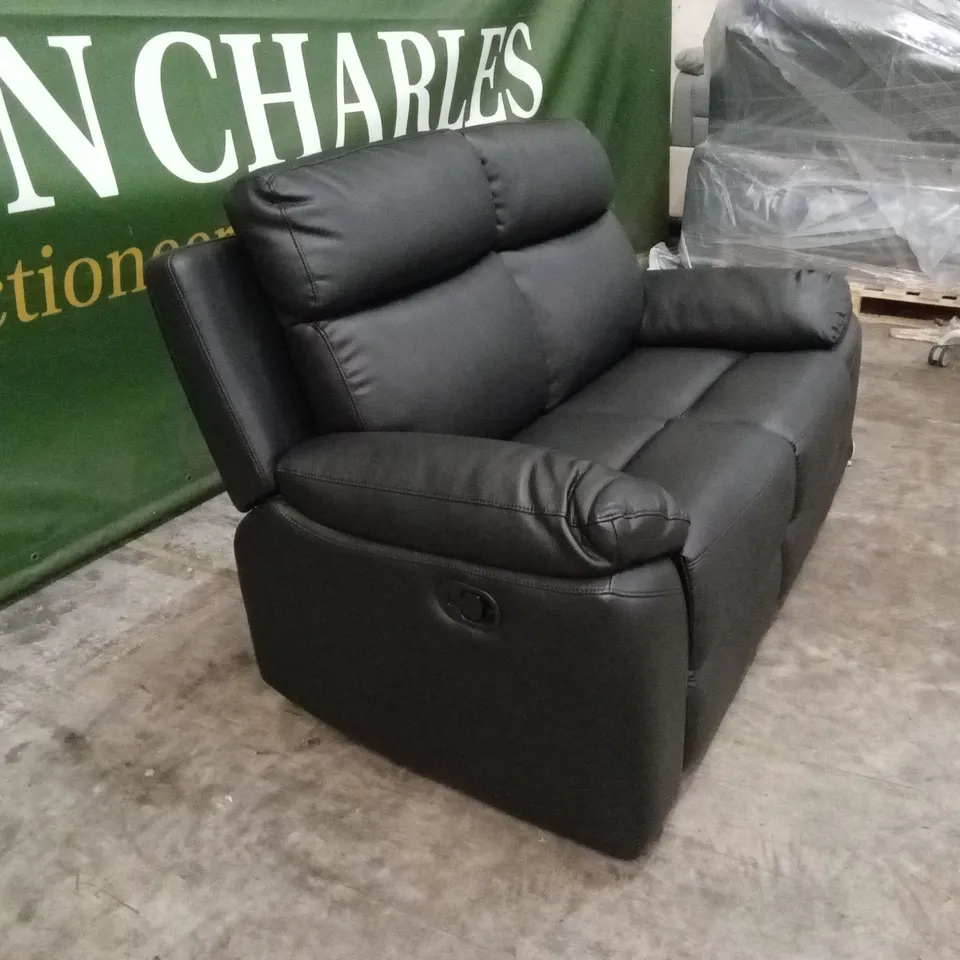 EDISON 2 SEATER LUXURY FAUX LEATHER MANUAL RECLINER SOFA RRP £649