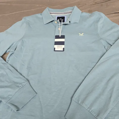 CREW CLOTHING COMPANY LONG SLEEVE POLO - SMALL