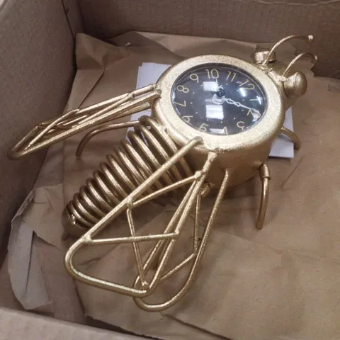 BOXED ROSBEN PARK WALL CLOCK GOLD BEE DESIGN