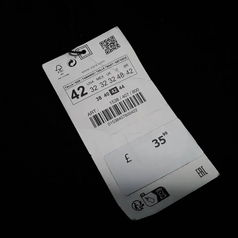 ZARA BLACK TROUSERS - UK 32