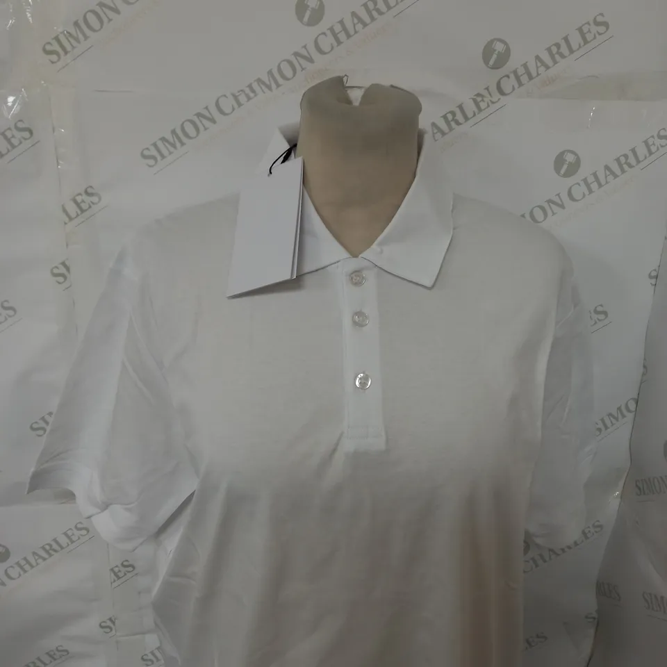RAITH MERCERISED SHORT SLEEVE BUTTON DOWN POLO SHIRT SIZE M