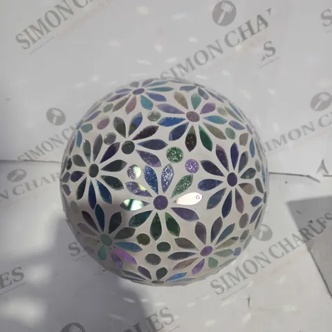 GARDEN REFLECTIONS MOSAIC LED FLOWER BALL LAMP 20CM