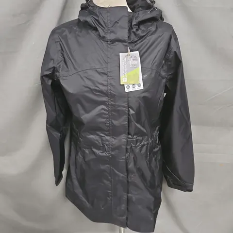 MOUNTAIN WAREHOUSE TORRENT LONGLINE LIGHTWEIGHT WATERPROOF WOMENS JACKET IN BLACK SIZE 10