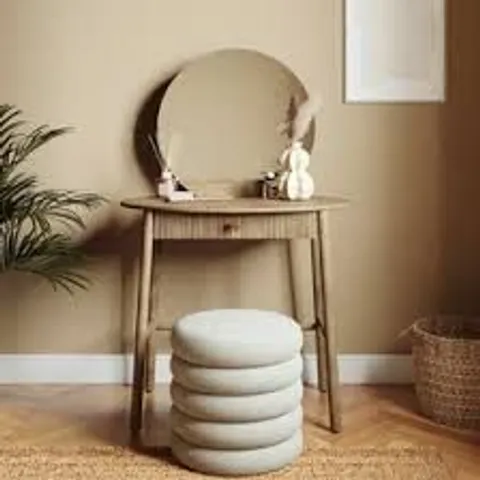 BOXED JORJA 1 DRAWER COMPACT DRESSING TABLE WITH MIRROR - MANGO WOOD (1 BOX)