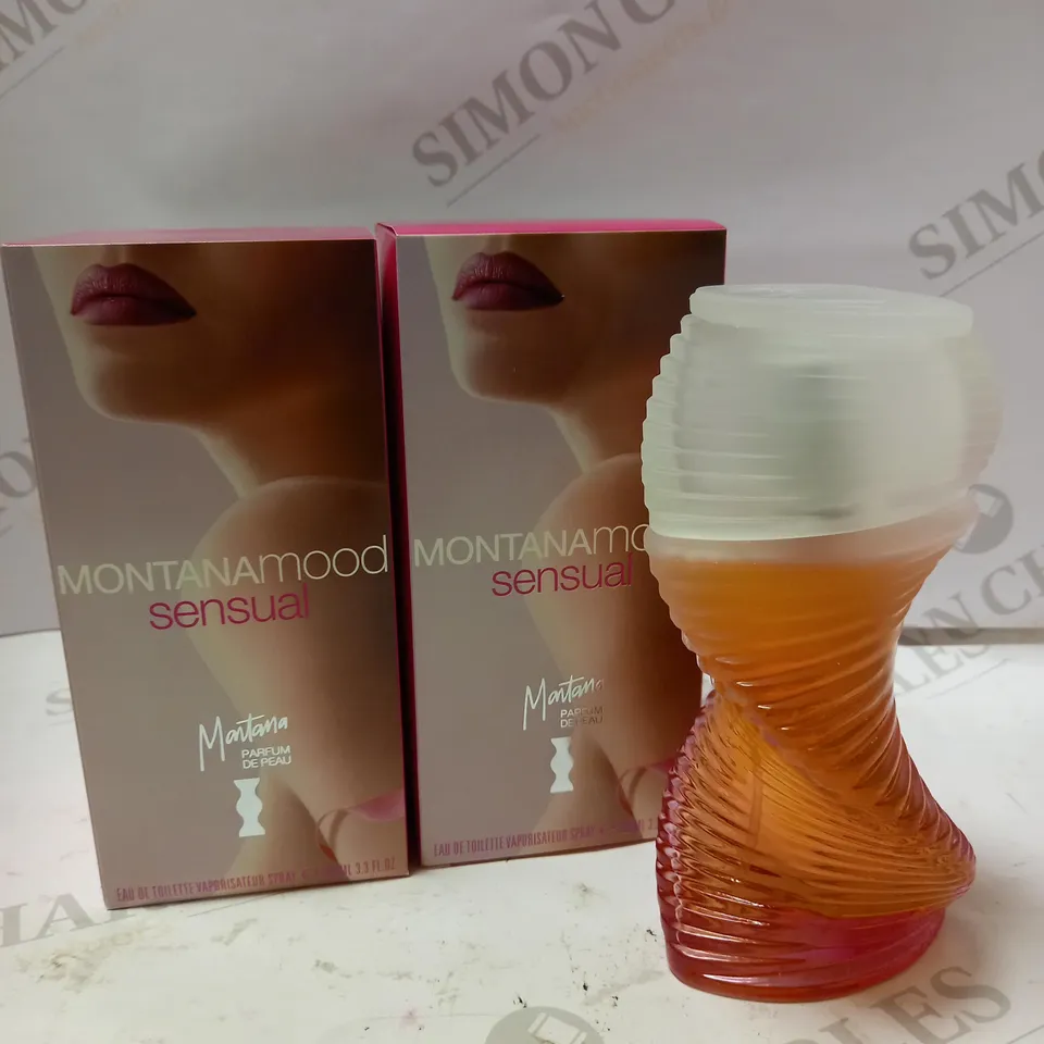 LOT OF 2 X 100ML MONTANA MOOD SENSUAL EAU DE TOILETTE SPRAY