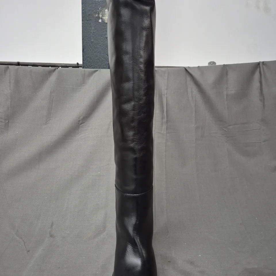 BOXED PAIR OF ALLSAINTS REINA BOOTS IN BLACK UK SIZE 6