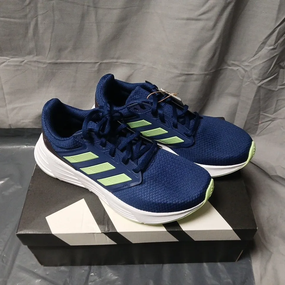 ADIDAS RUNNING SHOES – NAVY/NEON GREEN – BOXED UK SIZE 8